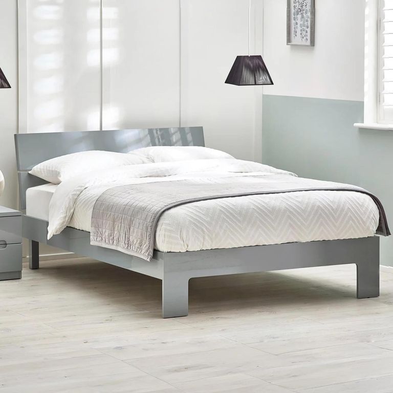 Manhattan Bed - Grey High Gloss - Sizes Available