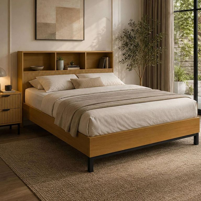 Sia Bookcase Bed - Oak Effect - Sizes Available