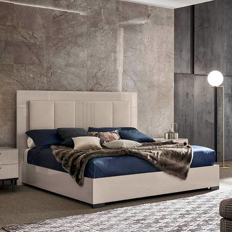 Claire Bed - Pearl Line Eco Veneer High Gloss - Sizes Available