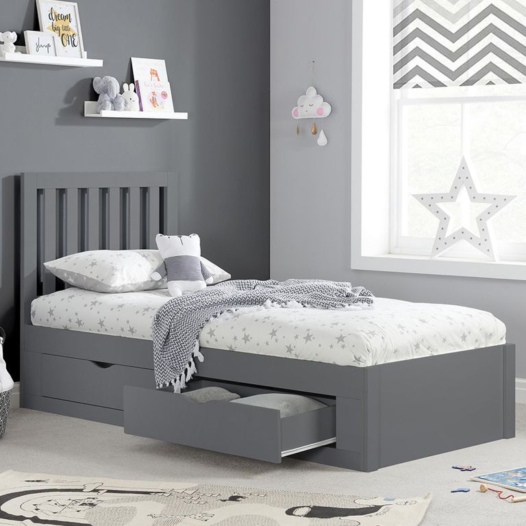 Appleby Storage Kids Bed - Slatted - Grey