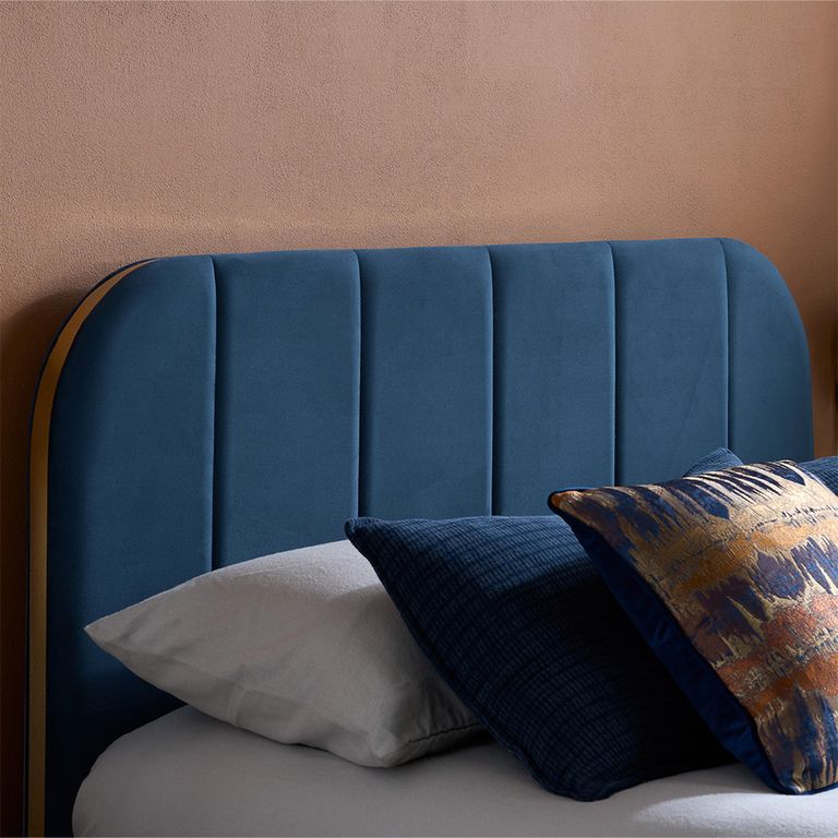 Rowan Bed - Blue - Fabric - Sizes Available