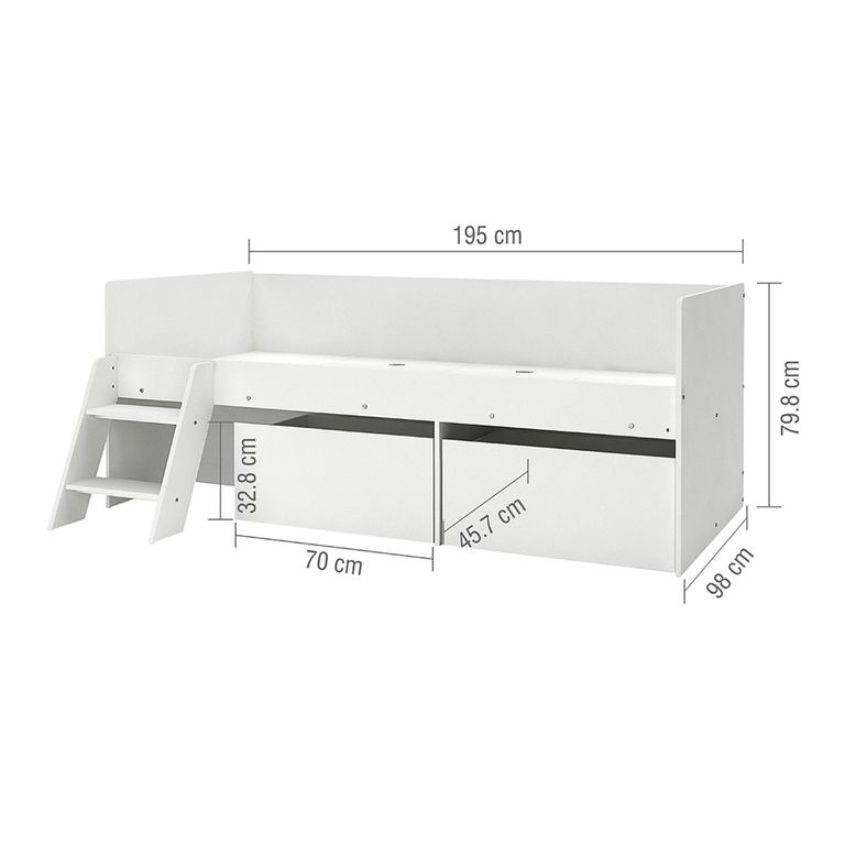 Poppy Cabin Bed - Storage - White