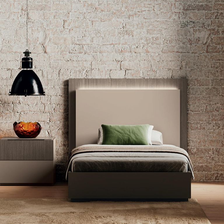 Essenza Italian Fluted Bed - 3ft Single - Urban Velvet and Tabacco