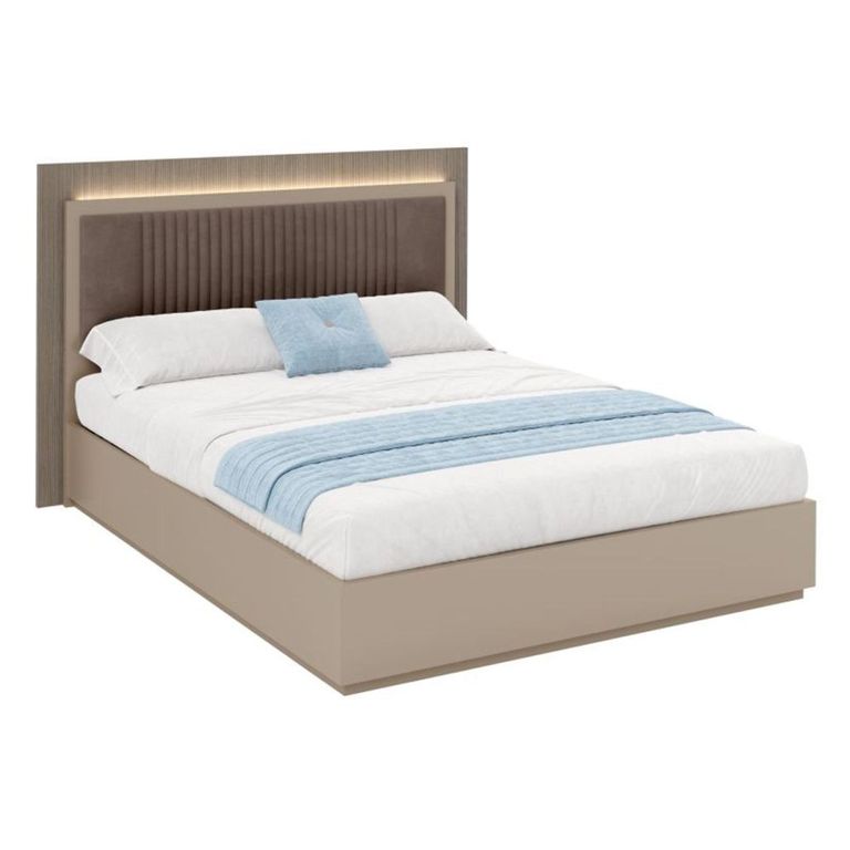 Essenza Italian Fluted Ottoman Storage Bed - Urban Velvet and Tabacco - Sizes Available