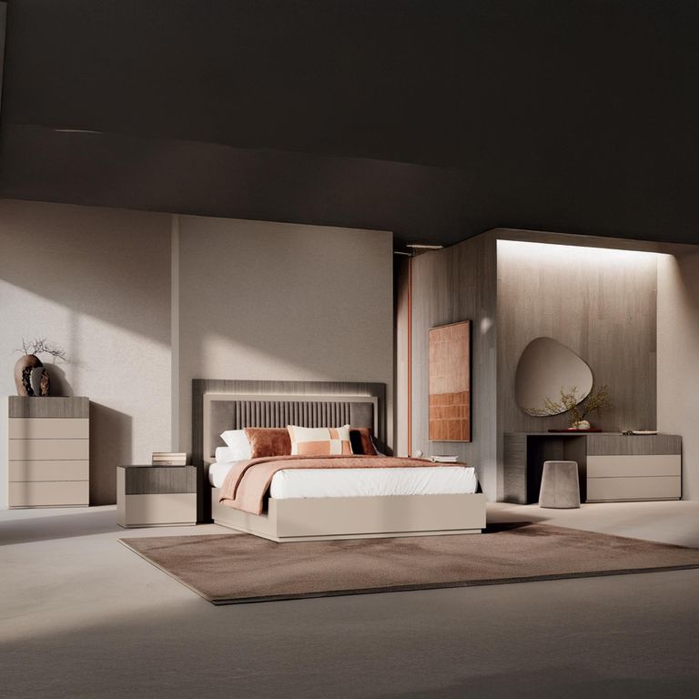 Essenza Italian Fluted Ottoman Storage Bed - Urban Velvet and Tabacco - Sizes Available