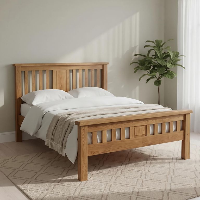 Melbourne Country Oak Bed - Rustic - Sizes Available