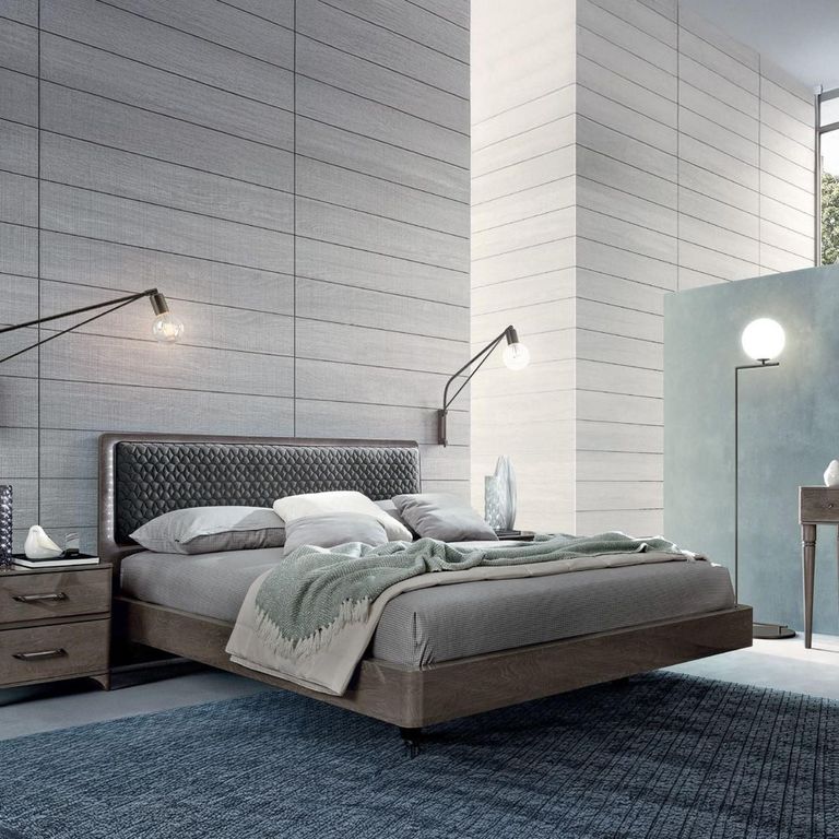 Maia Italian Bed - 5ft King Size - Grey and Silver Birch