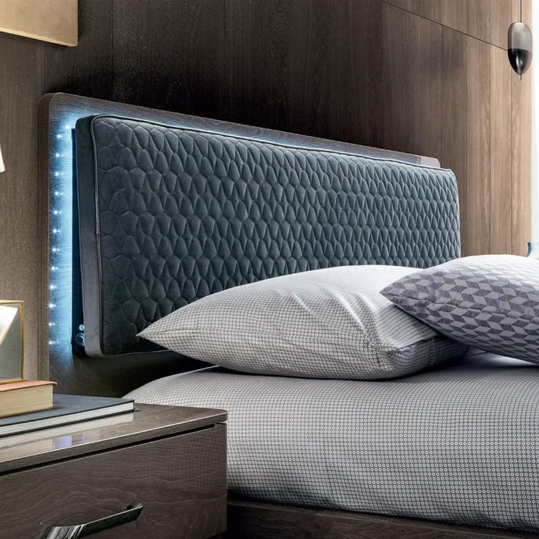 Maia Italian Bed - 5ft King Size - Blue and Silver Birch