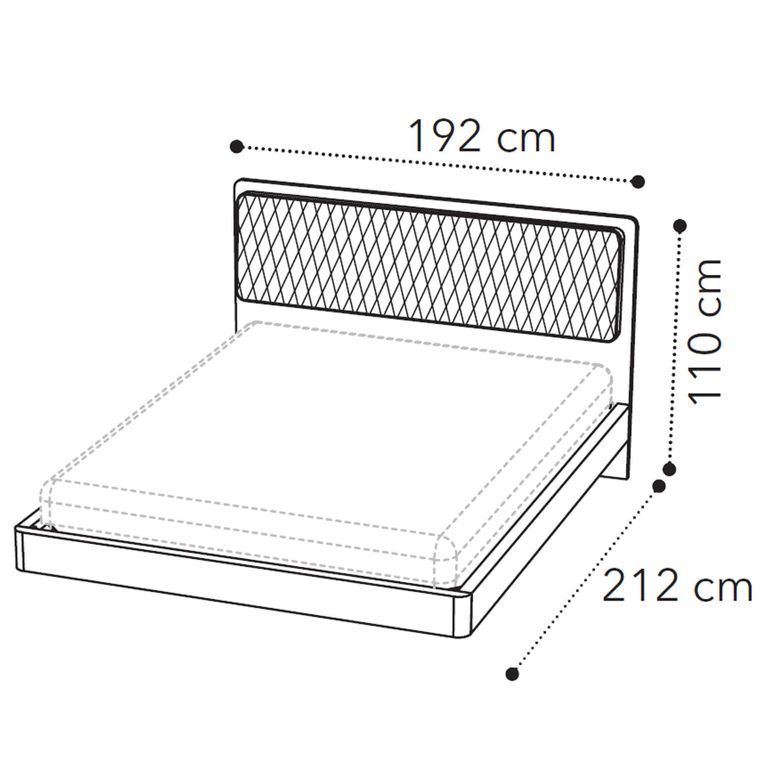 Maia Italian Bed - 6ft Queen Size - Grey and Sand Birch
