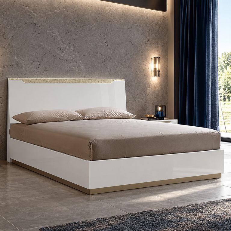 Smart Italian White Bed - Sizes Available
