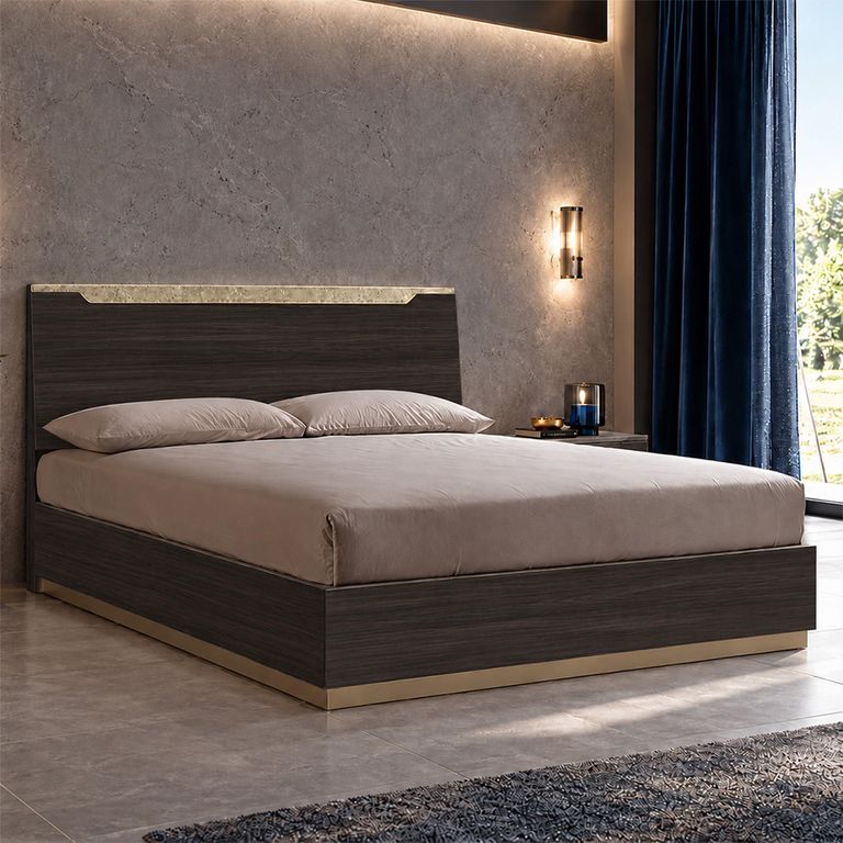 Smart Italian Walnut 6ft Queen Size Bed