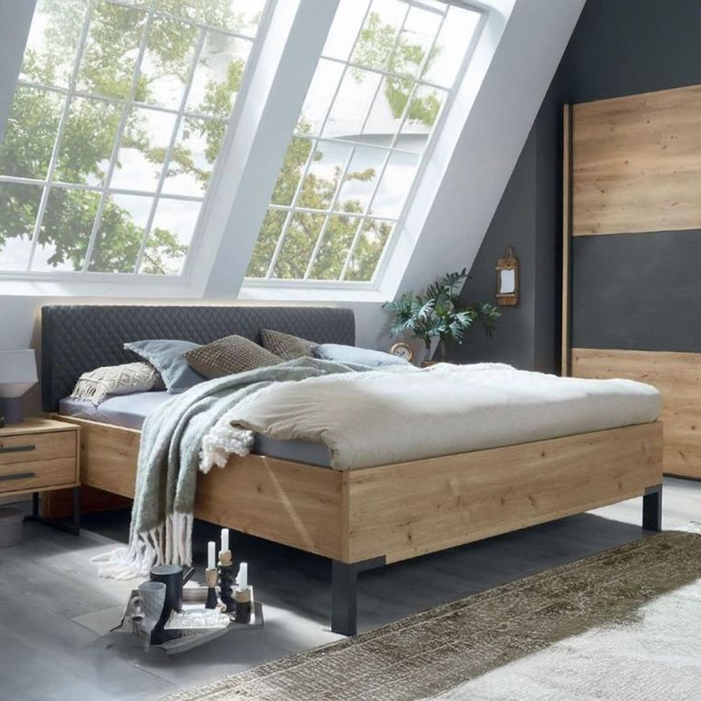 Breda Bianco Oak Upholstered Cushion Headboard - Sizes Available