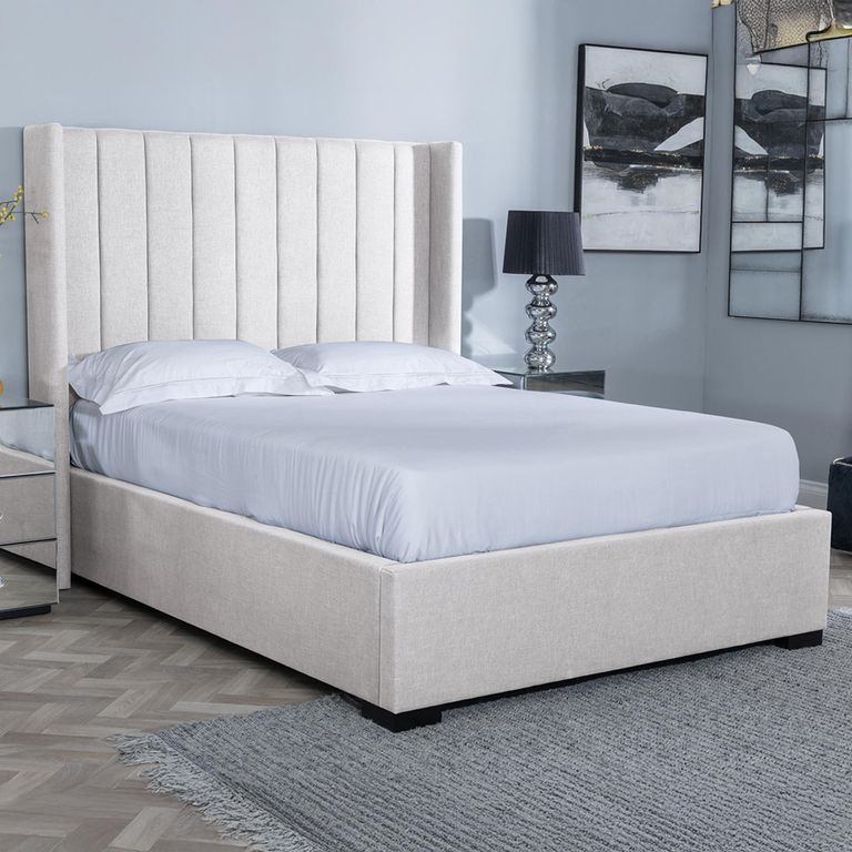 Annabelle Boucle Fabric 4ft 6in Double Ottoman Storage Bed