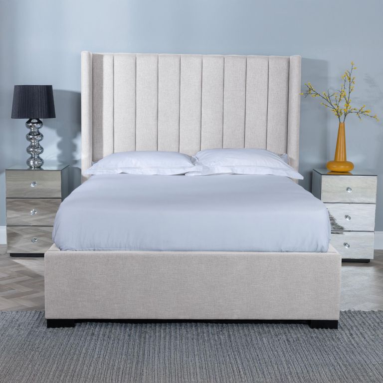 Annabelle Boucle Fabric 4ft 6in Double Ottoman Storage Bed