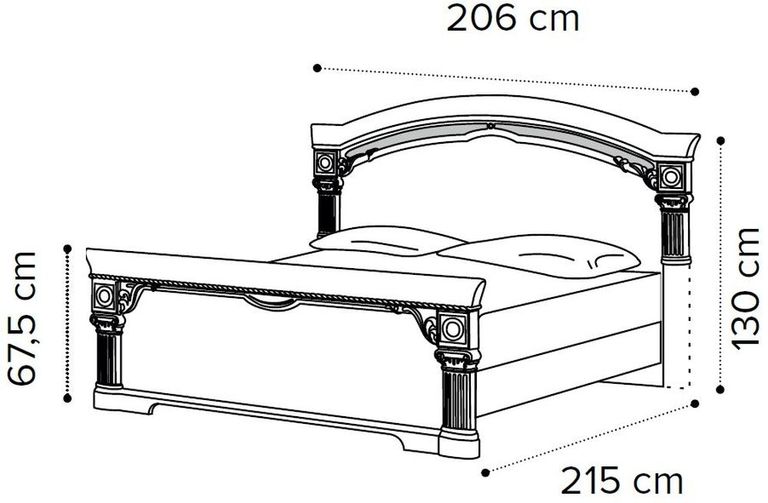 Nabucco Bed - High Foot End - 5ft King Size - Silver Birch
