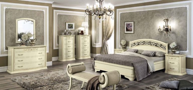Torriani Bed - Botticelli - 6ft Queen Size - Ivory