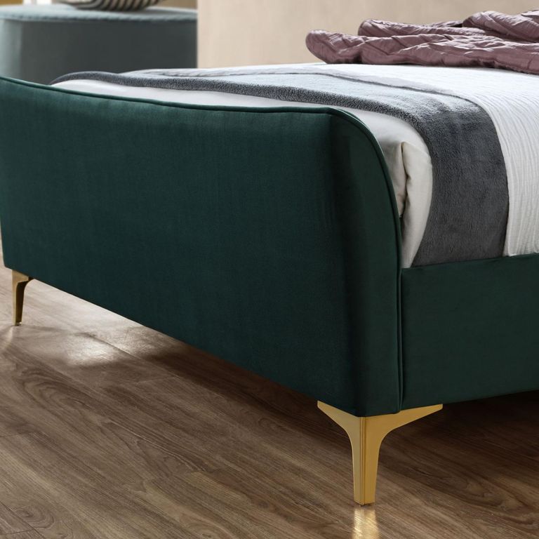 Clover Bed - Green Velvet Fabric - Sizes Available