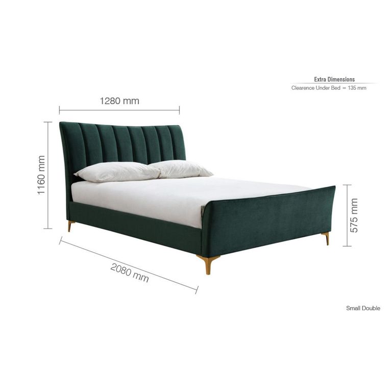 Clover Bed - Green Velvet Fabric - Sizes Available