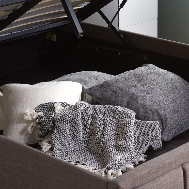 Hannover Ottoman Storage Bed - Grey Fabric - Sizes Available
