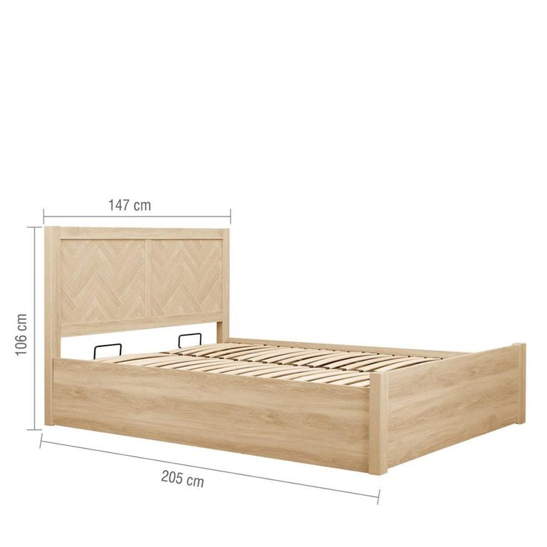 Herringford Ottoman Storage Bed - Oak - Sizes Available
