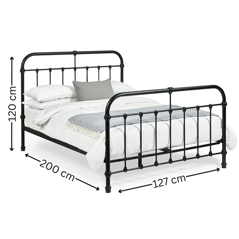 Logan Black Metal Bed - Sizes Available