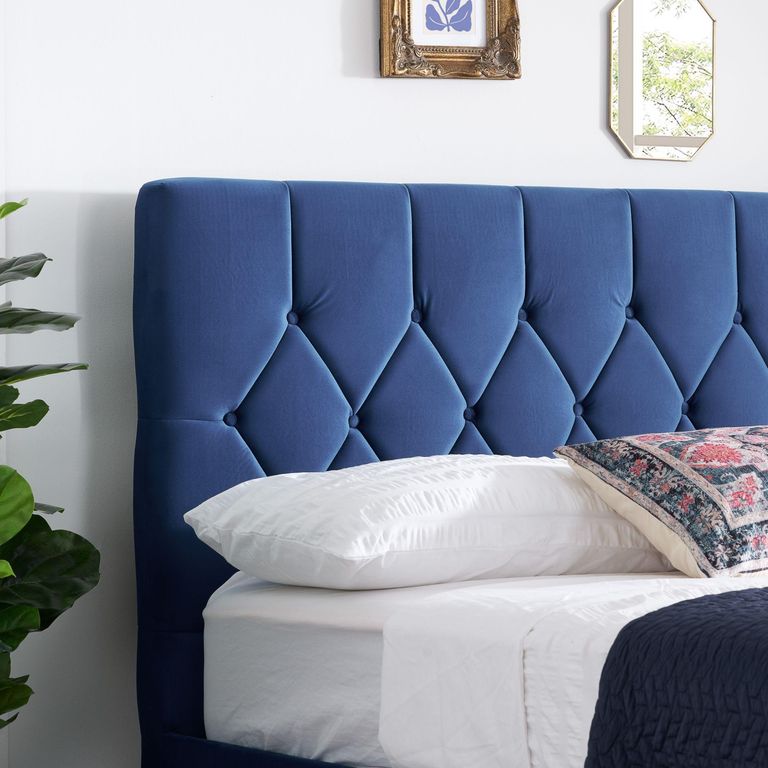 Loxley Bed - Blue Fabric - Sizes Available