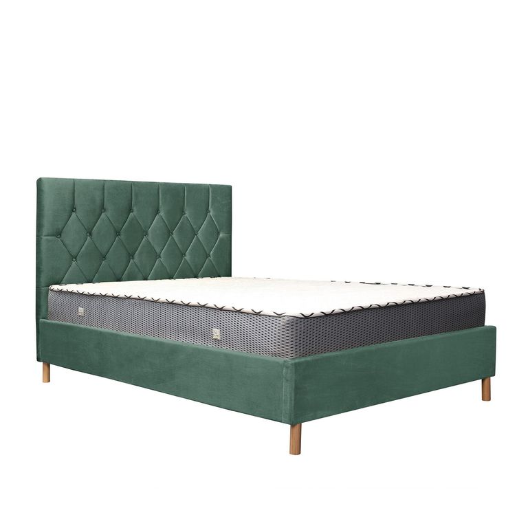Loxley Ottoman Storage Bed - Green Fabric - Sizes Available