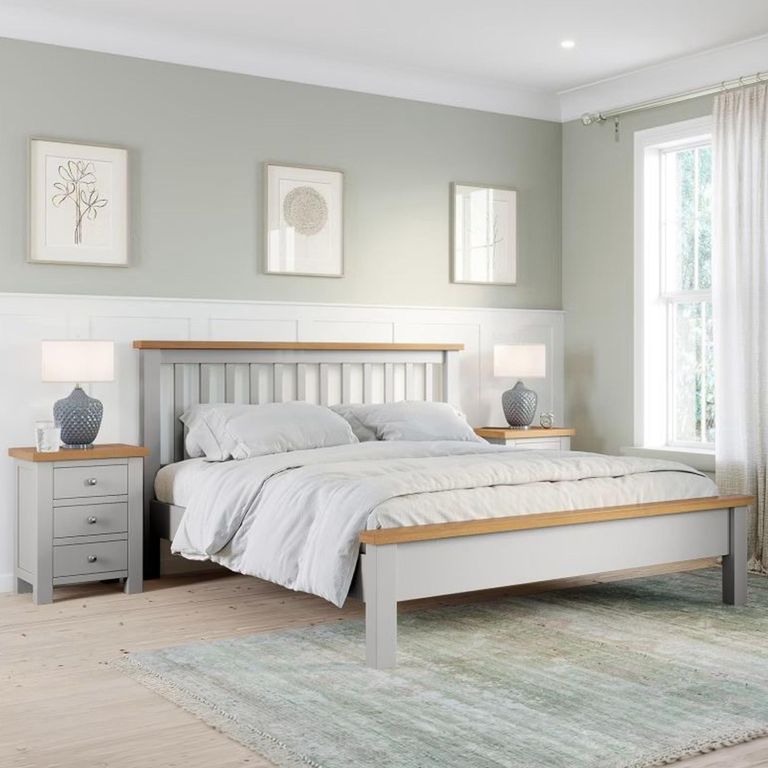 Lundy Bed - Grey Painted - Sizes Available