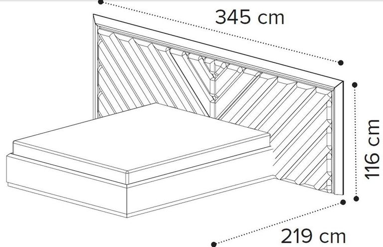 Elite Bed - Upholstered Headboard Boiserie - Silver Birch - Sizes Available