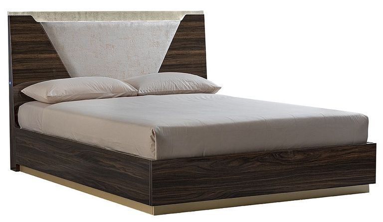 Smart Bed - Fabric Headboard - Walnut - Sizes Available