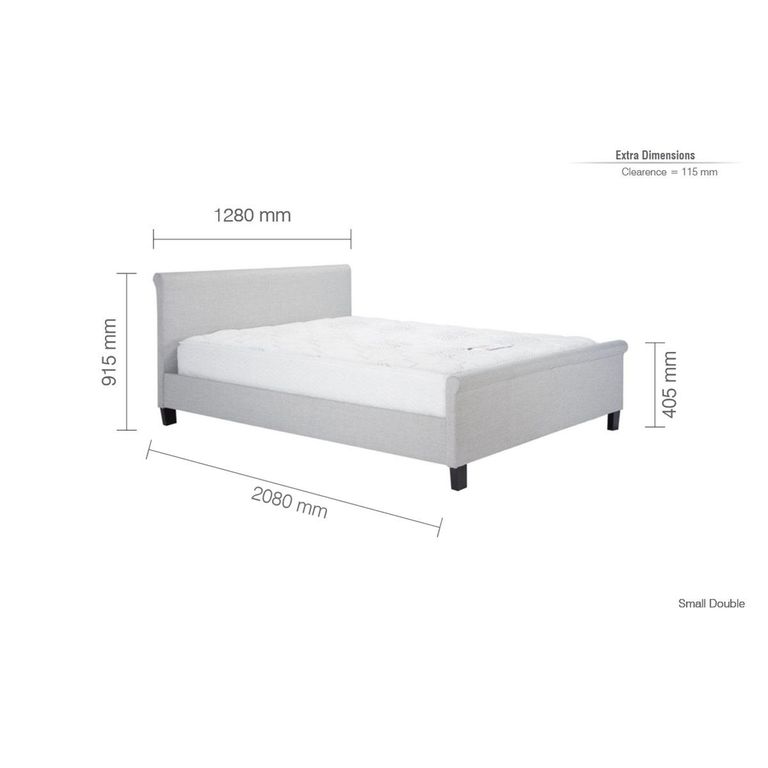 Stratus Fabric Bed - Grey - Sizes Available
