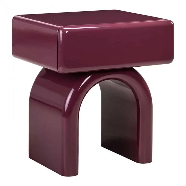 Bennet Bedside Table - 1 Drawer - Burgundy