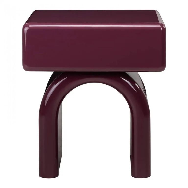Bennet Bedside Table - 1 Drawer - Burgundy