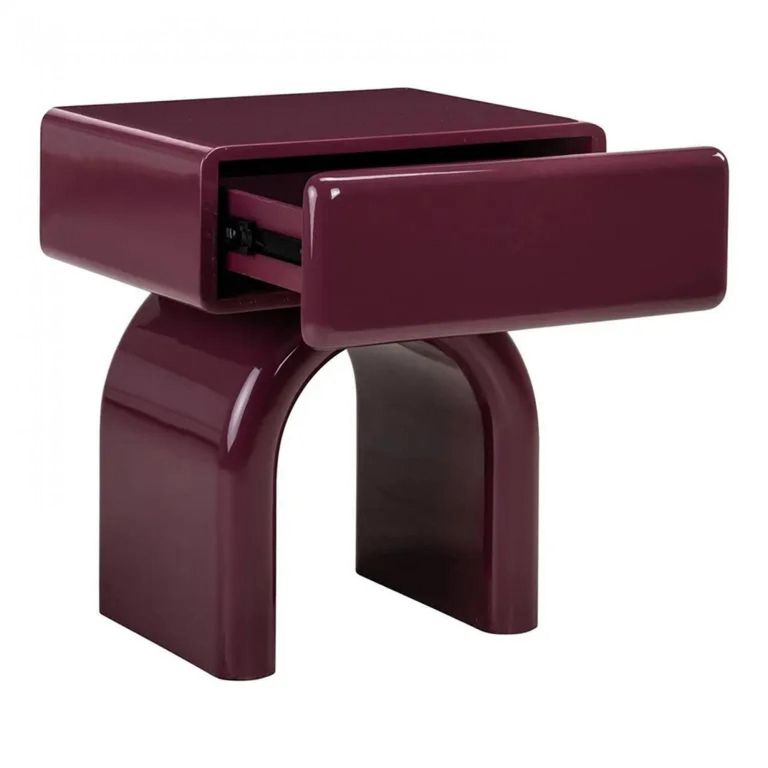 Bennet Bedside Table - 1 Drawer - Burgundy