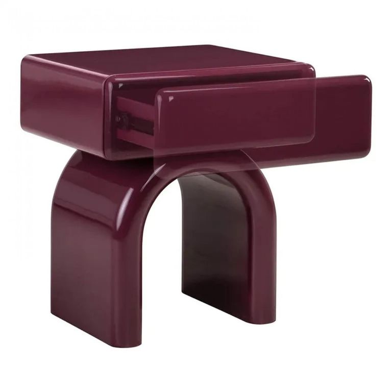 Bennet Bedside Table - 1 Drawer - Burgundy
