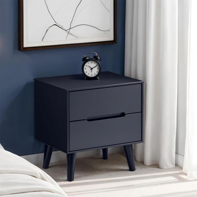 Alicia Black Bedside Cabinet - 2 Drawer