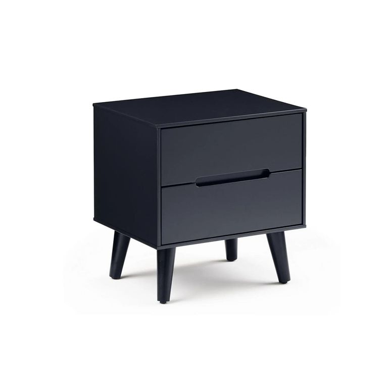 Alicia Black Bedside Cabinet - 2 Drawer