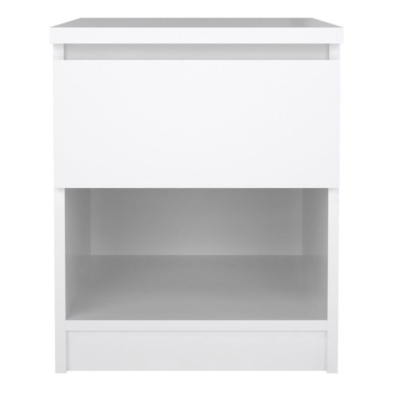 Naia Bedside Cabinet - 1 Drawer - White Gloss