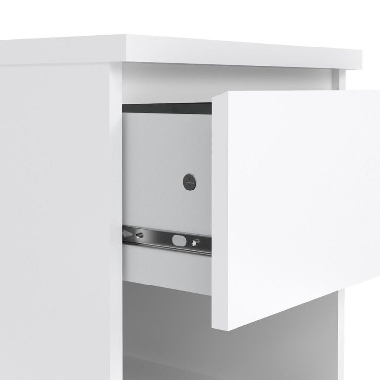 Naia Bedside Cabinet - 1 Drawer - White Gloss