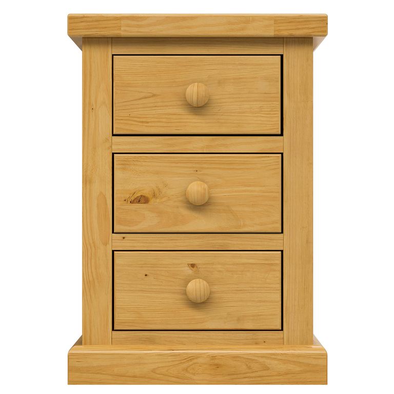 Churchill Bedside Cabinet - 3 Drawer - Kids - Waxed Pine