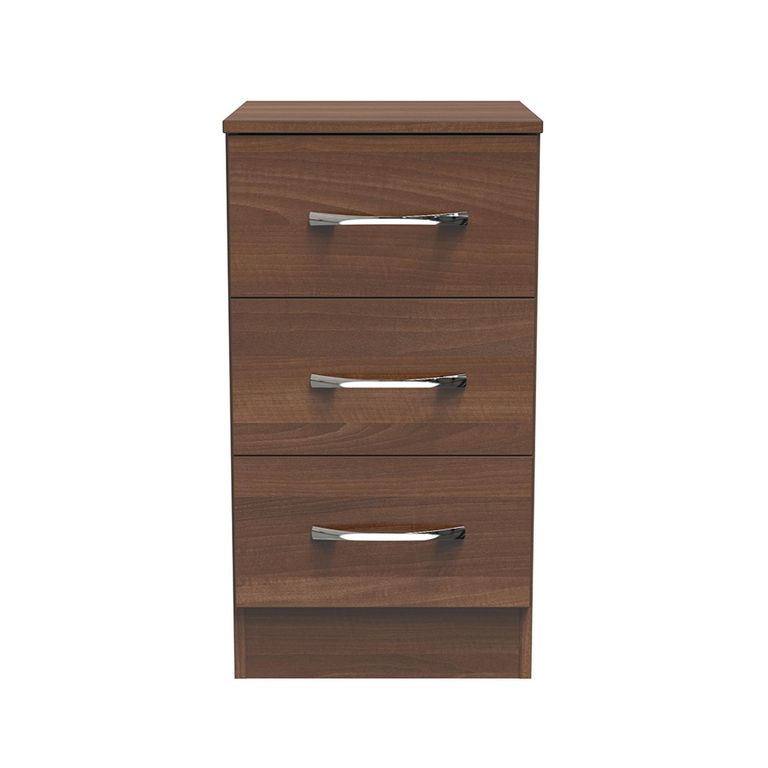 Avon Bedside Cabinet - 3 Drawer - Walnut