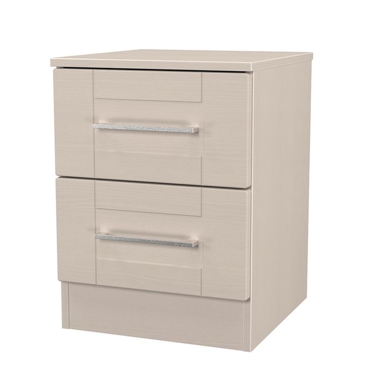 York Bedside Cabinet - 2 Drawer - Cashmere