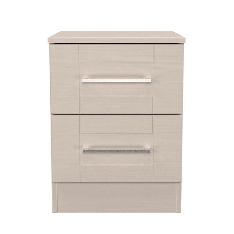 York Bedside Cabinet - 2 Drawer - Cashmere