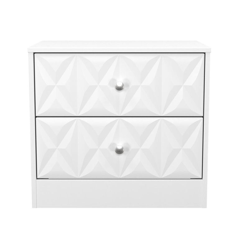 San Jose Bedside Cabinet - 2 Drawer - White
