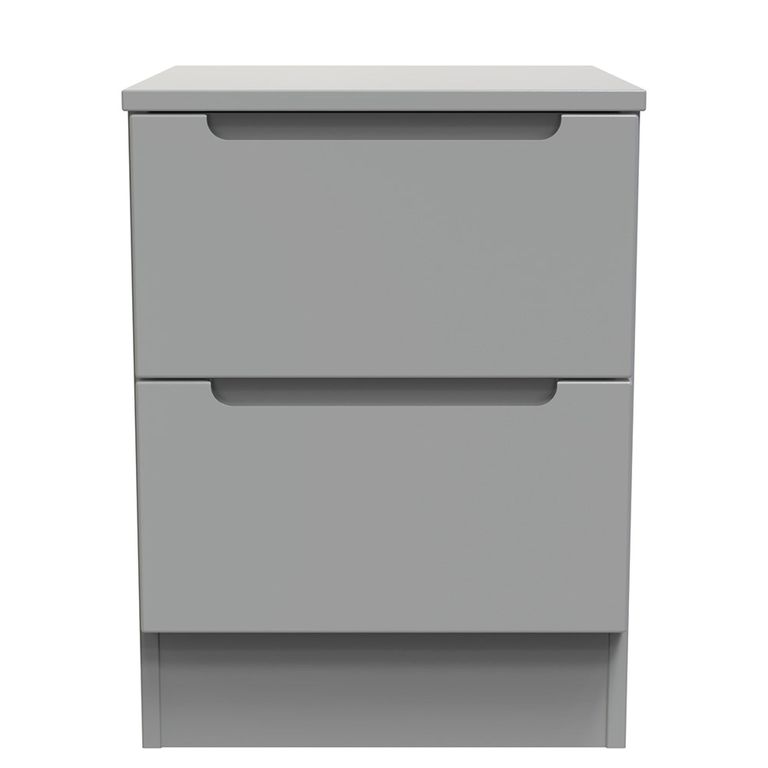 Milan Bedside Cabinet - 2 Drawer - Grey