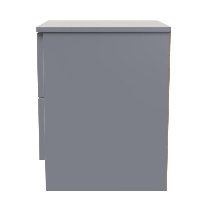 Milan Bedside Cabinet - 2 Drawer - Grey