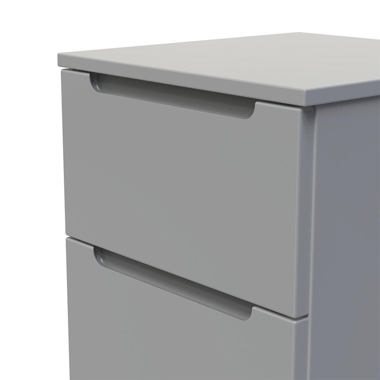 Milan Bedside Cabinet - 2 Drawer - Grey