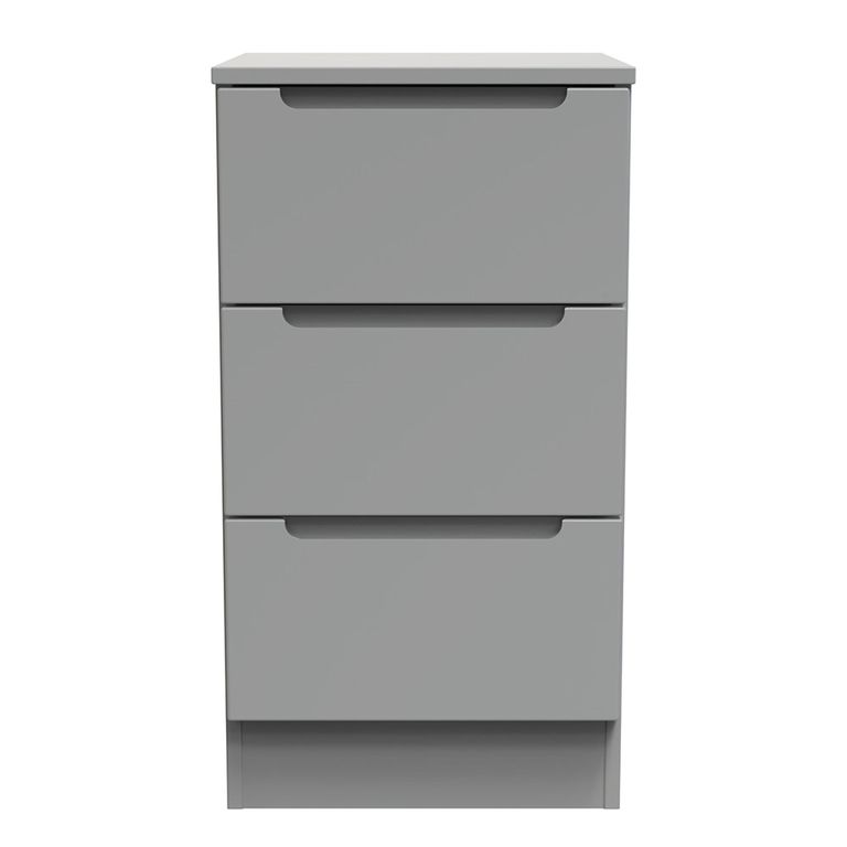 Milan Bedside Cabinet - 3 Drawer - Grey