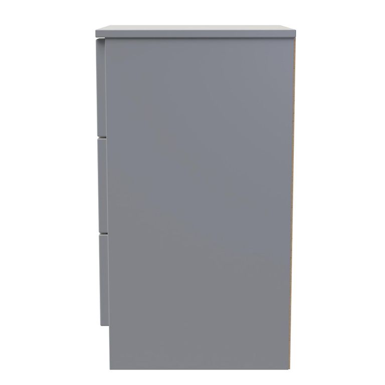 Milan Bedside Cabinet - 3 Drawer - Grey