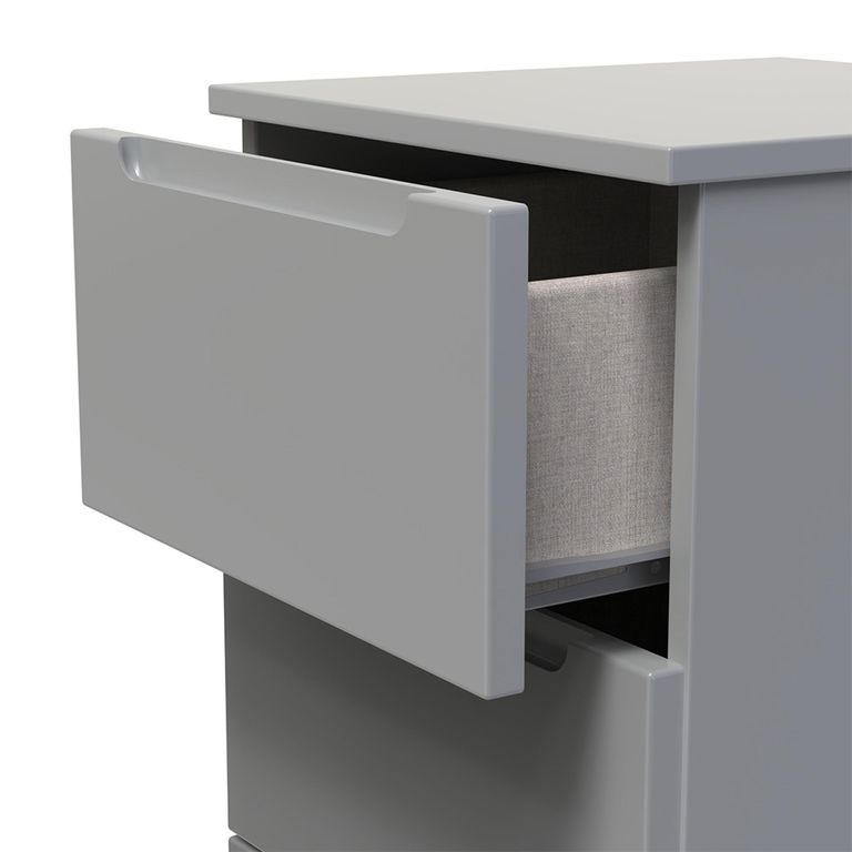 Milan Bedside Cabinet - 3 Drawer - Grey